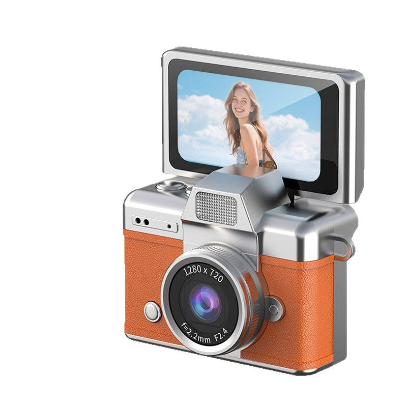 Retro Mini CCD Flip-Screen Camera Portable Student Camera in Black