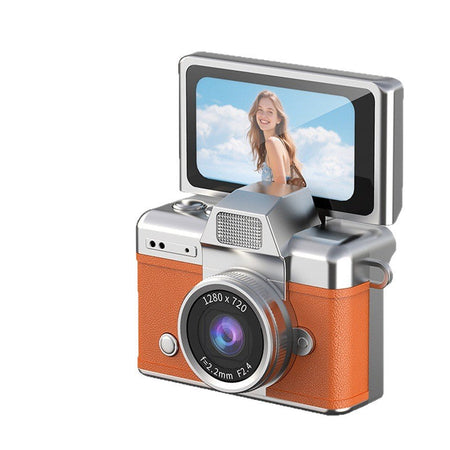 Retro Mini CCD Flip-Screen Camera Portable Student Camera in Black