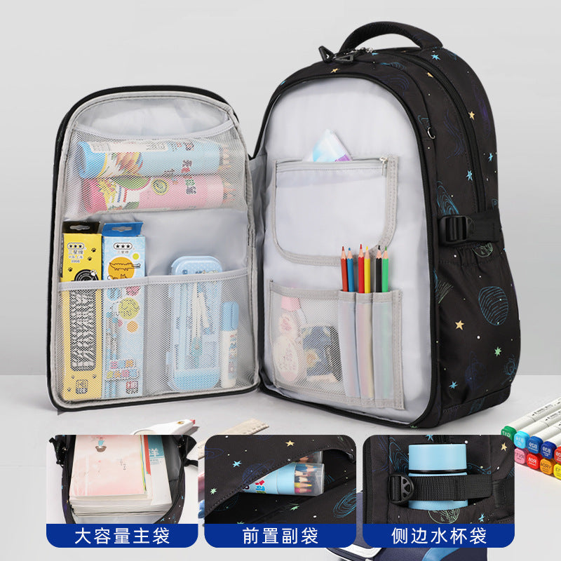 Starry Sky Lightweight School Backpack for Grades 1–6 Students