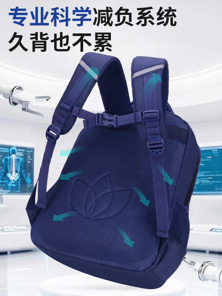 Large-Capacity Spine-Support School Backpack for Grades 1–6 Kids