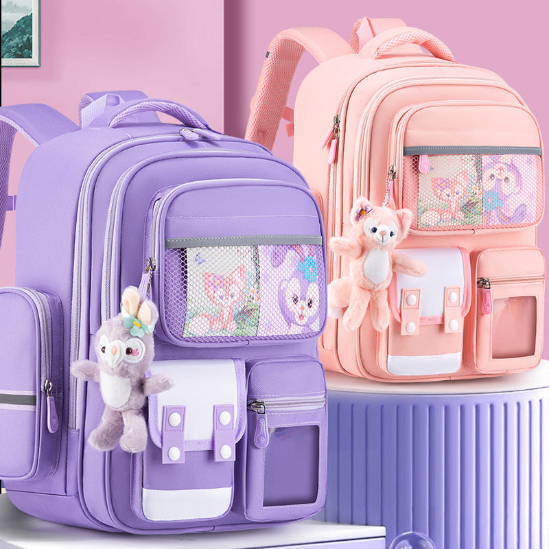 Gradient Starry Sky Lightweight Spine-Support School Backpack