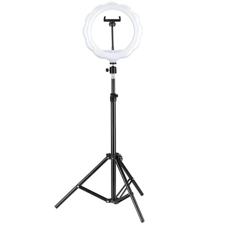 10 Inch Flower-Shaped LED Ring Light with Foldable Tripod Stand
