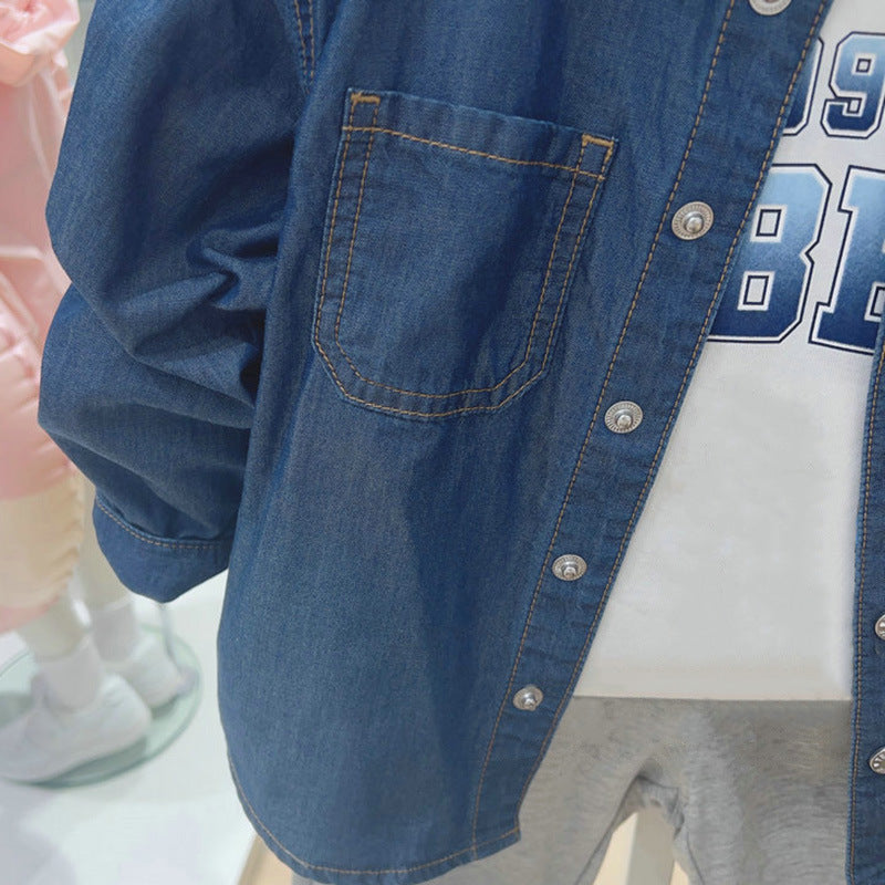 Boys Lightweight Tencel Denim Jacket with Soft Collar