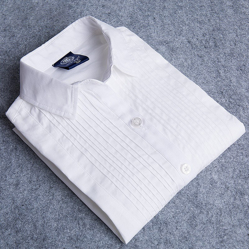Boys Cotton White Long Sleeve School Uniform Shirt for Kids