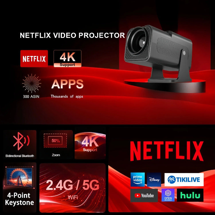 HY320 Mini 4K Portable Smart Projector for Home and Mobile Use