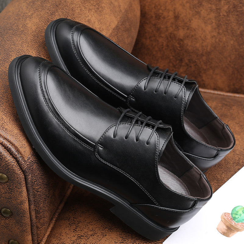 Men's Retro Derby Leather Shoes Lace-Up Business Dress Shoes