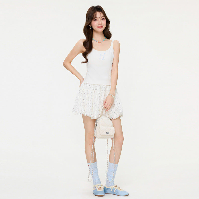 Women's U-Neck Layered Slim Fit Sleeveless Camisole Top