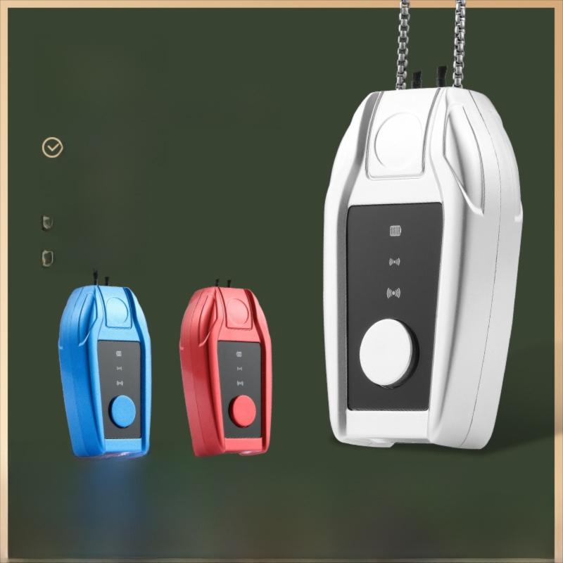 Blue Portable Mini Neck Negative Ion Air Purifier for Daily Use
