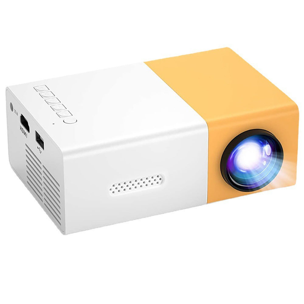 YG300 Mini Portable HD Projector for Home and Kids Use in White
