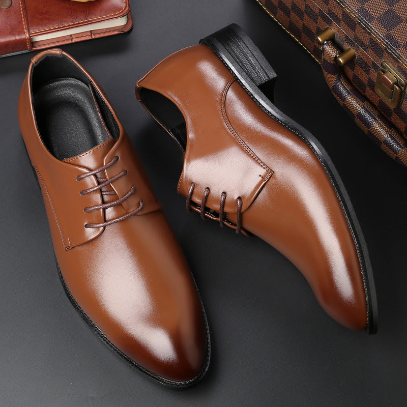 Men's Pointed Toe Derby Shoes Business Formal Lace-Up Oxfords