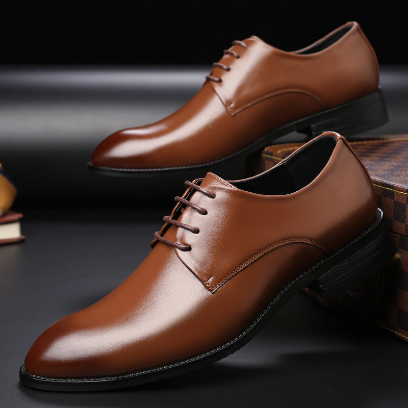 Men's Pointed Toe Derby Shoes Business Formal Lace-Up Oxfords