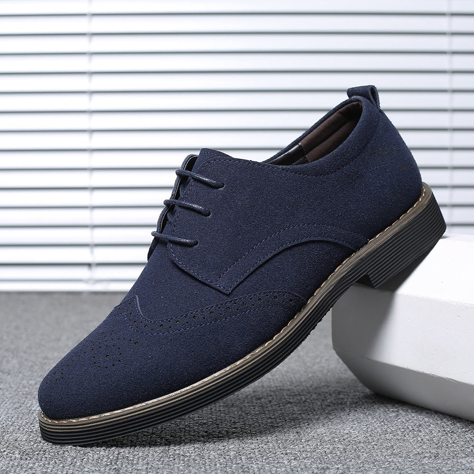 Men's Brogue Casual Shoes Lace-Up Leather Patchwork Oxfords