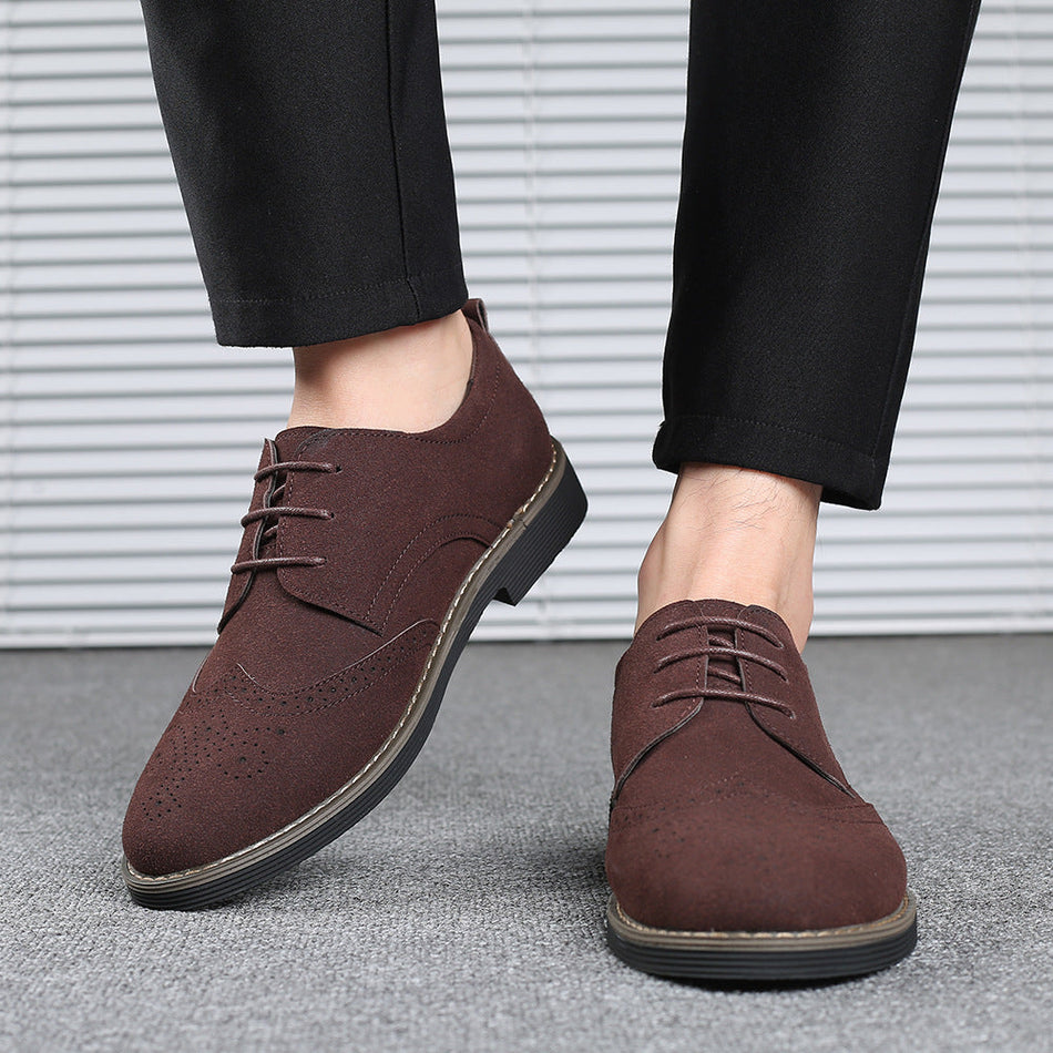 Men's Brogue Casual Shoes Lace-Up Leather Patchwork Oxfords