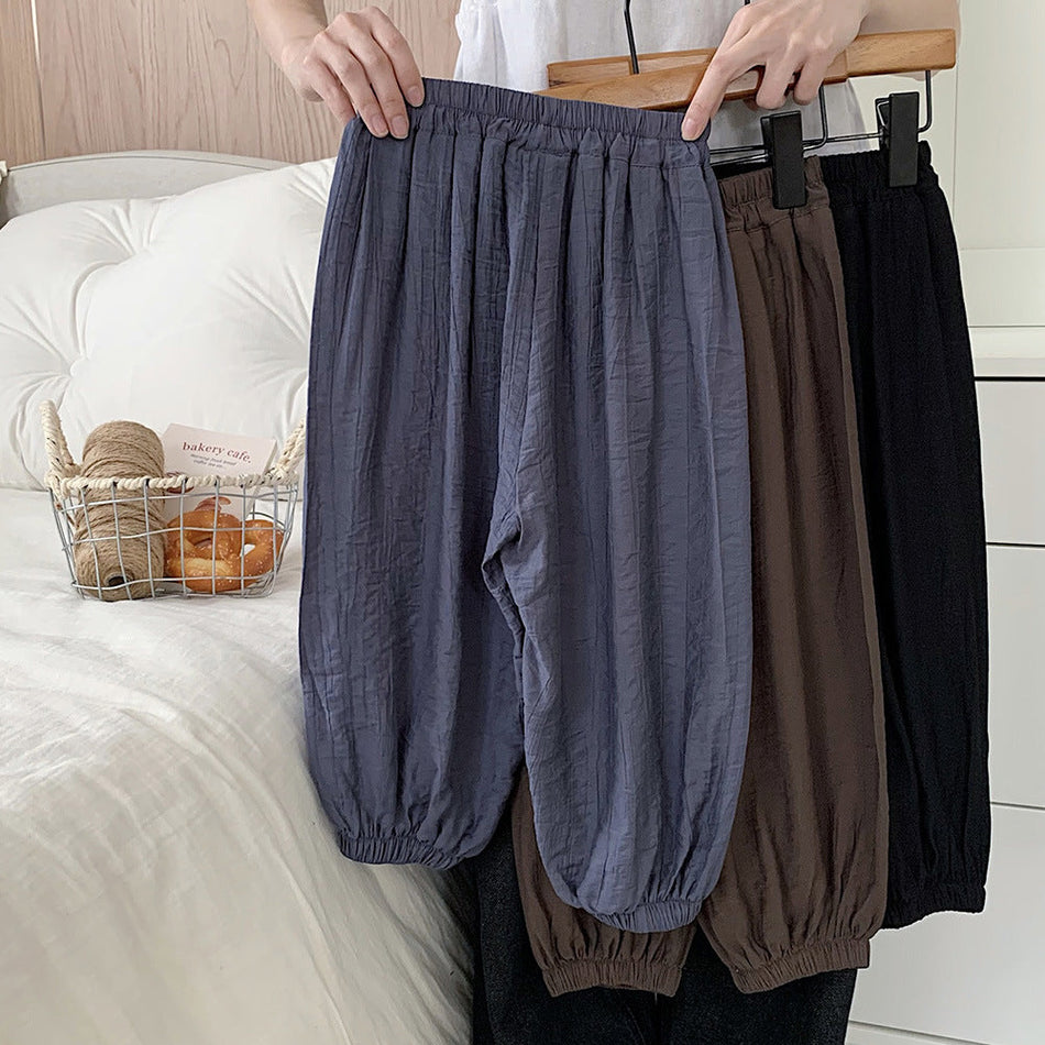 Kids Casual Cotton Blend Anti-Mosquito Long Pants Lightweight