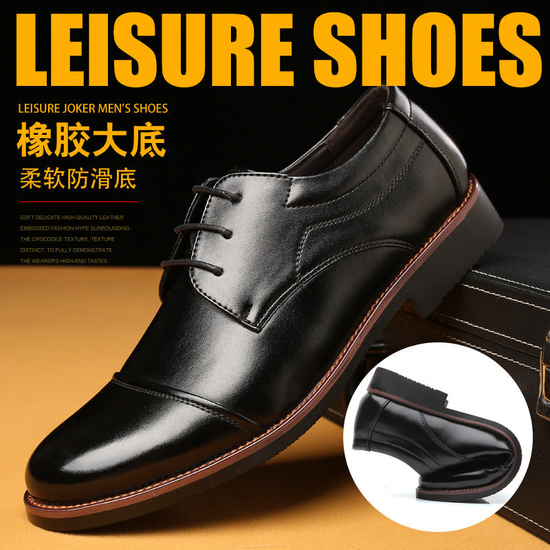 Men's Business Casual Leather Sneakers Lace-Up Comfort Shoes