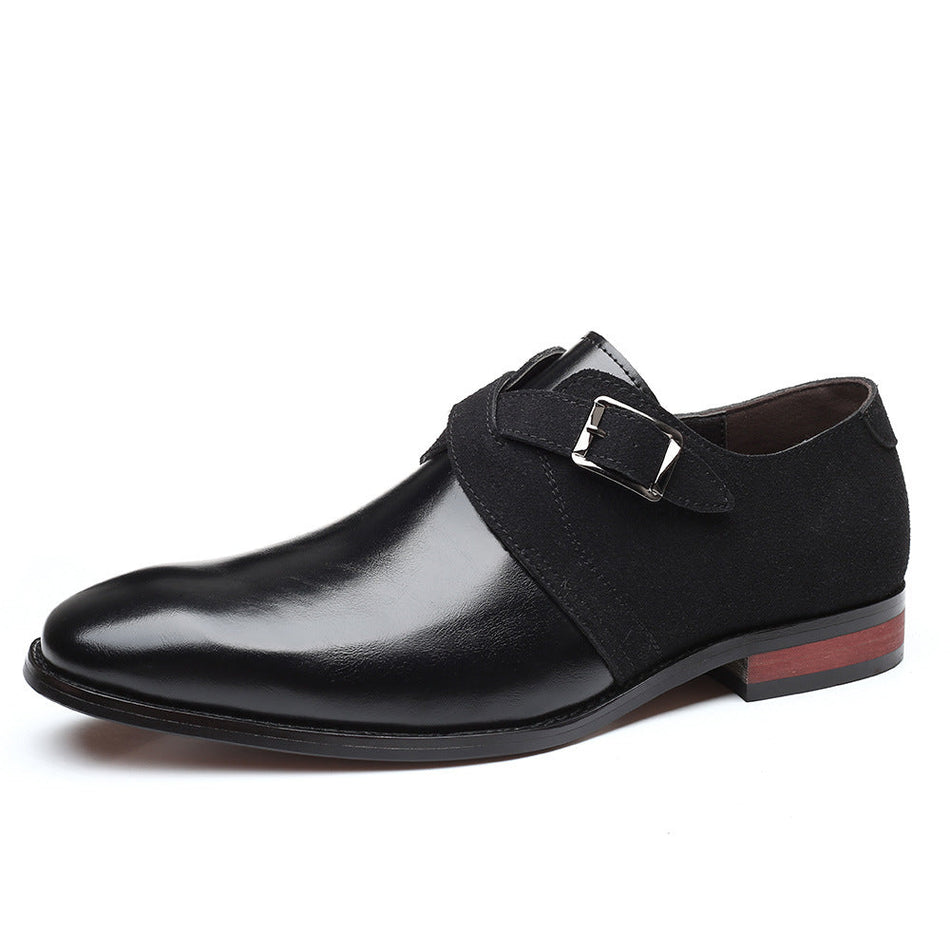 Men's Color-Block Slip-On Brogues Casual Leather Dress Shoes