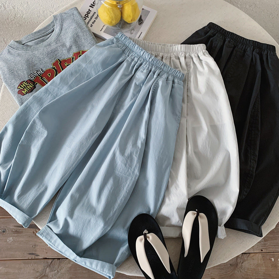 Kids Korean Style Cotton Loose Fit Casual Anti-Mosquito Pants