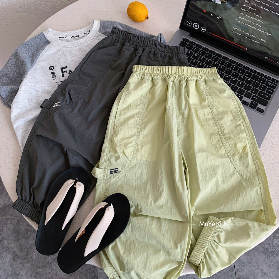 Kids Korean Style Cotton Loose Fit Casual Anti-Mosquito Pants