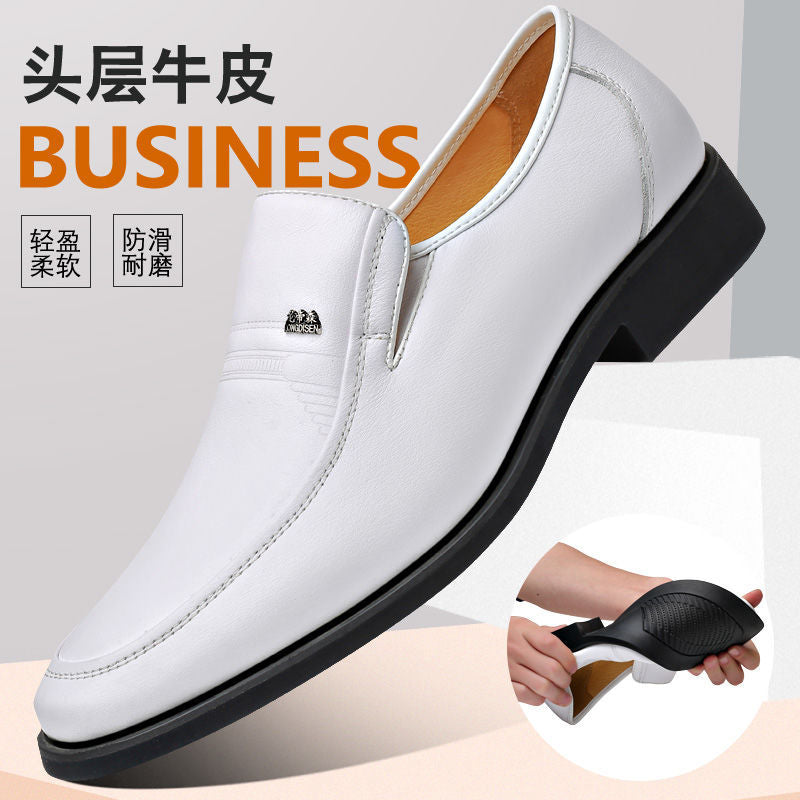Men's Genuine Cowhide Sandals Breathable Height-Enhancing Shoes