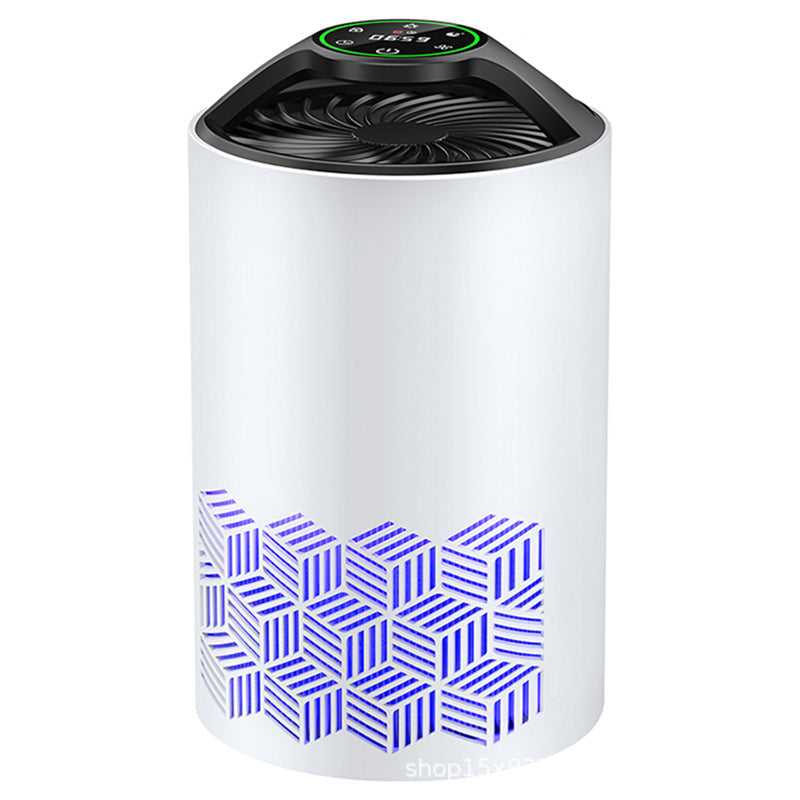 White Household Air Purifier for Bathroom, Pet Odor and Smoke Removal
