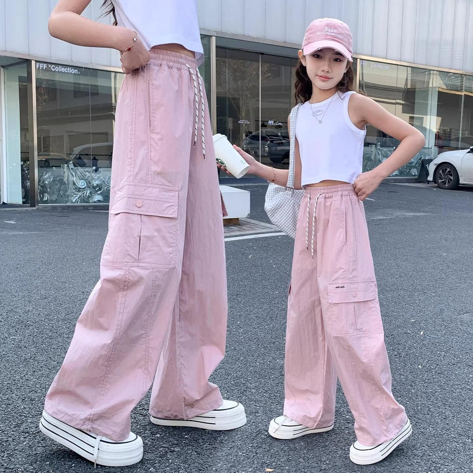 Kids Korean Style Quick Dry Casual Sports Pants Solid Color