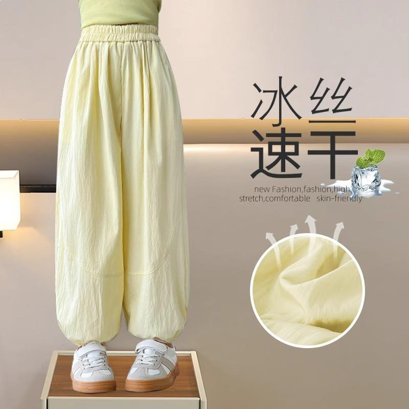 Kids Ice Silk Anti Mosquito Summer Casual Pants for Girls Long