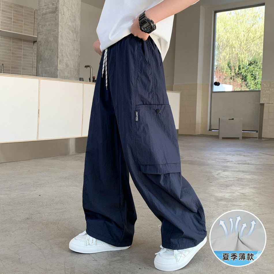 Kids Korean Style Ice Silk Quick Dry Casual Long Pants