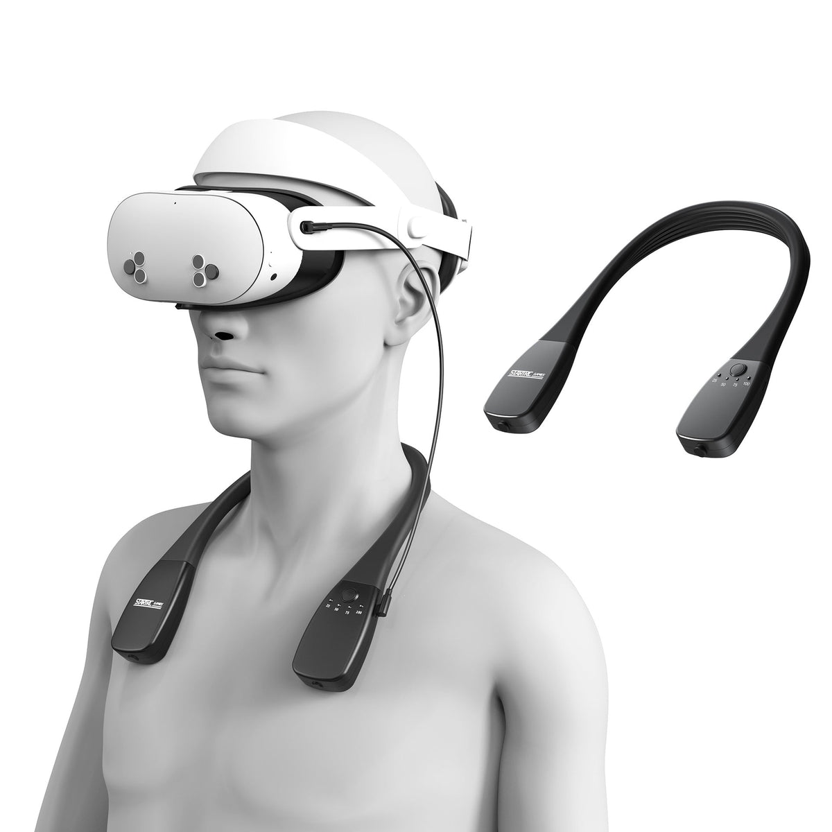 VR Neck-Mounted Power Bank for Meta Quest 3/3S/2/Pro Charging in Black