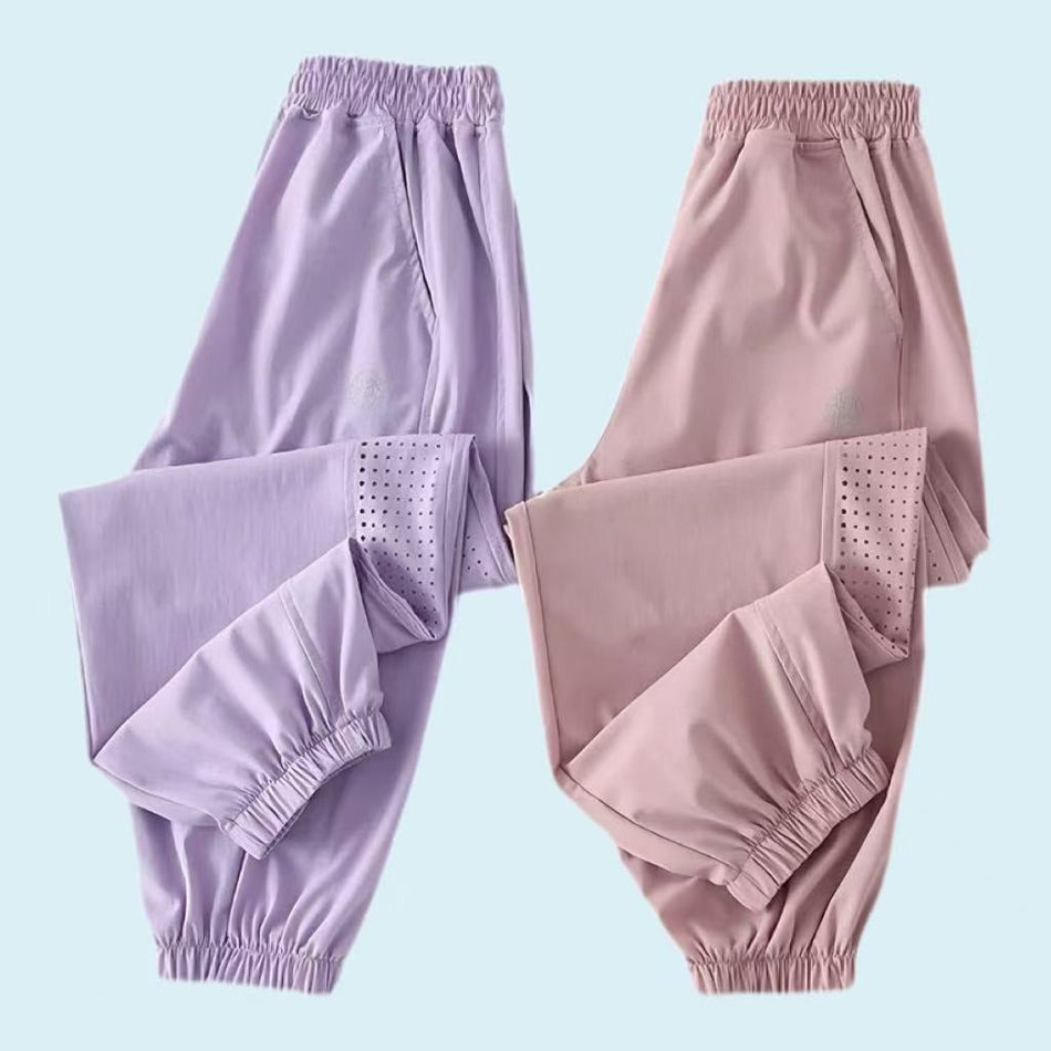 Kids Ice Silk Quick Dry Casual Sports Pants Lightweight Loose
