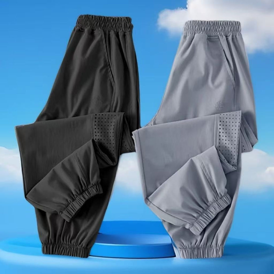 Kids Ice Silk Quick Dry Casual Sports Pants Lightweight Loose
