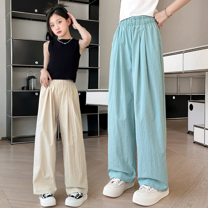 Kids Ice Silk Wide Leg Anti Mosquito Casual Pants Girls