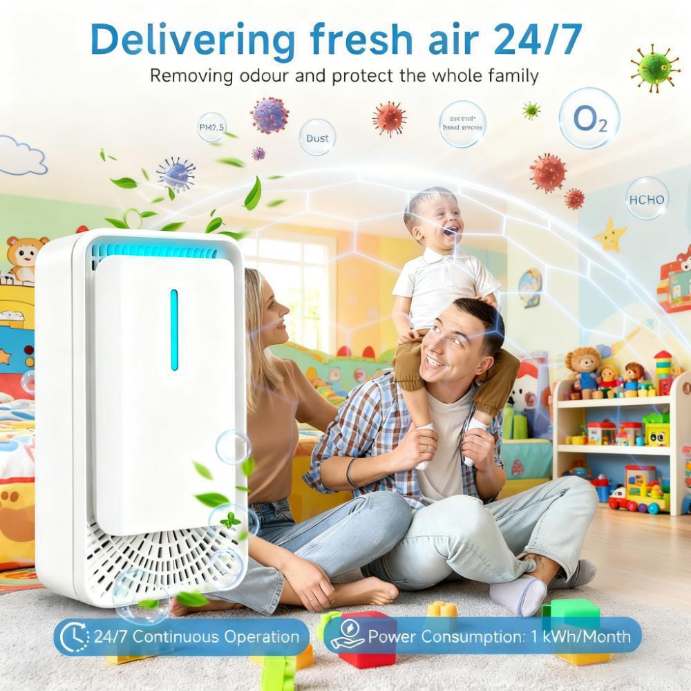 White Plug-In Negative Ion Air Purifier for Formaldehyde and Smoke