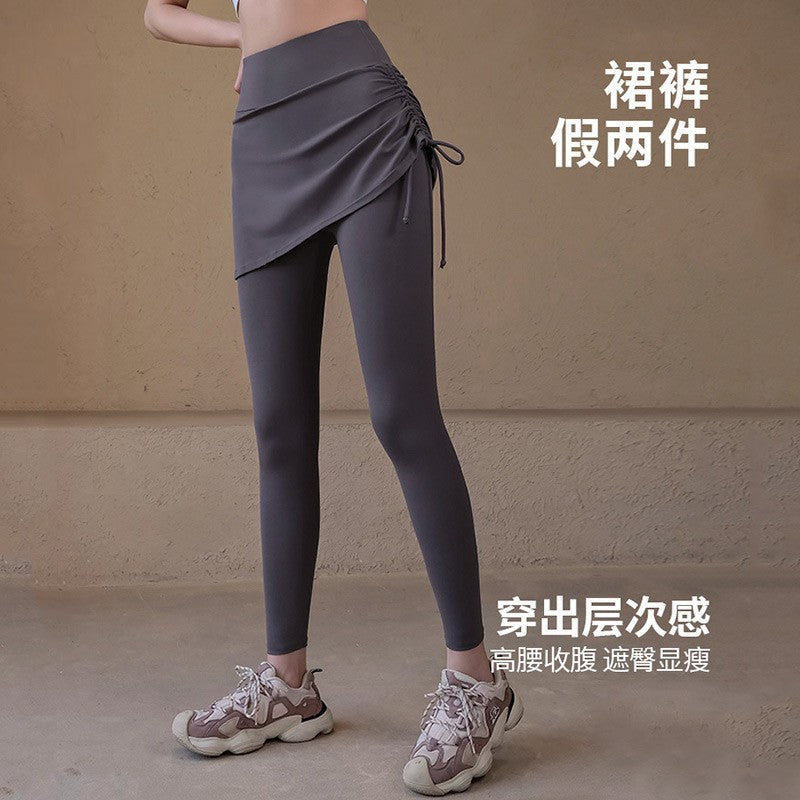 Women's High-Waist Two-Piece Style Yoga Leggings Plus Size
