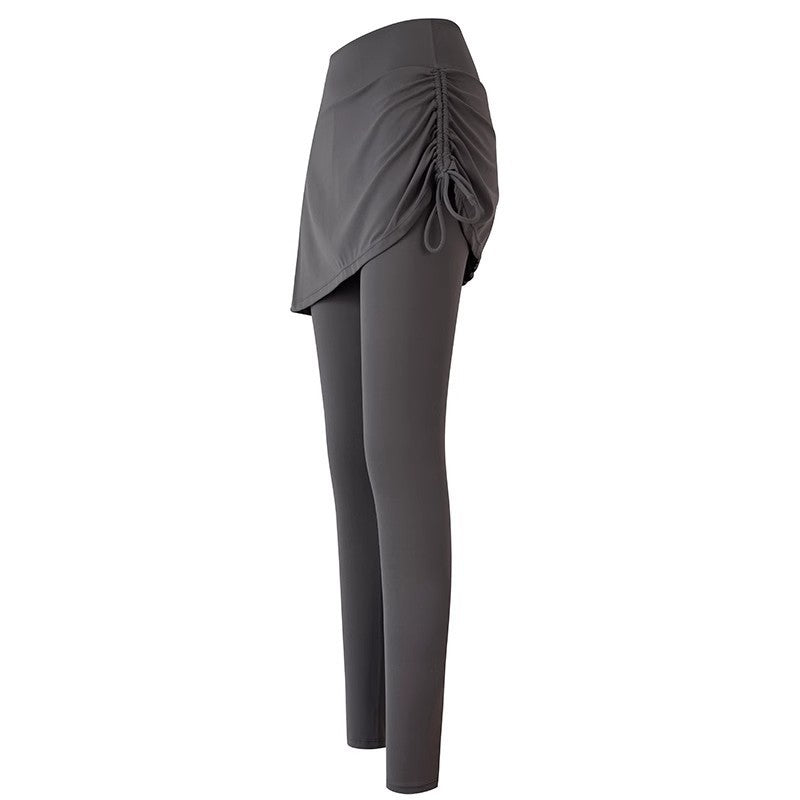 black Women's High-Waist Two-Piece Style Yoga Leggings Plus Size