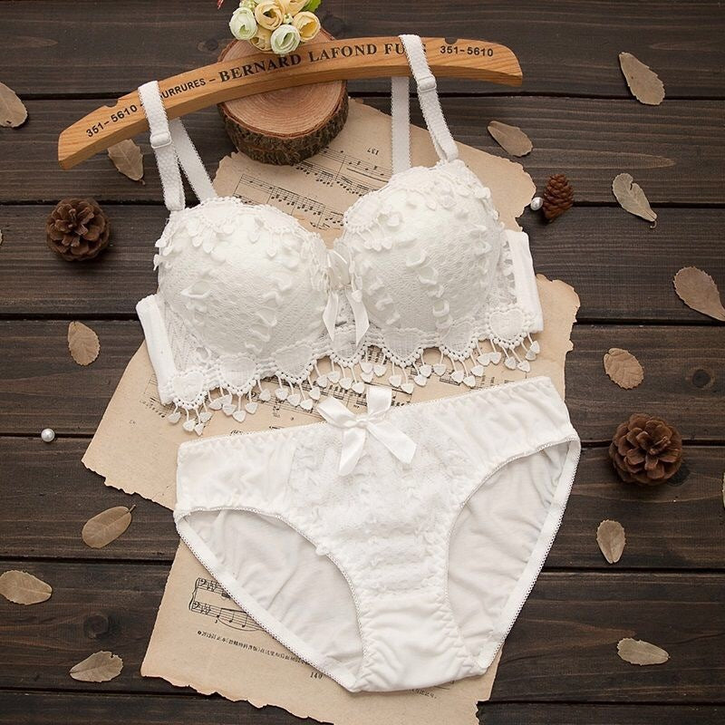 2015 wine red single piece Women's Lace Push-Up Bra Set with Adjustable Support