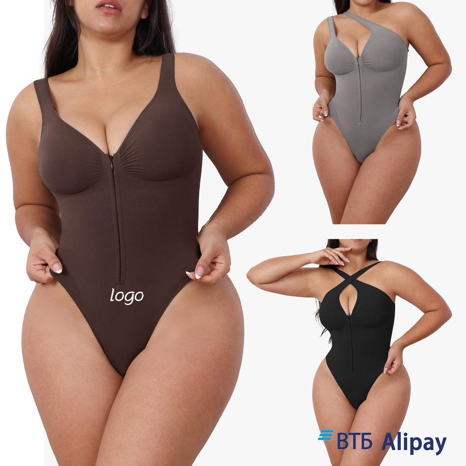Women's Seamless Shaping Zipper Bodysuit Sculpting Hipwear