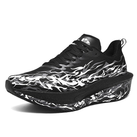 Black Lightweight Carbon Plate Running Shoes Shock Absorbing Sports Sneakers