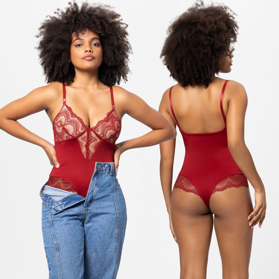 Women's Lace Patchwork Sleeveless Bodysuit Plus Size Camisole