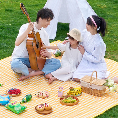 Yellow plaid Waterproof Picnic Mat for Camping and Outdoor Use 200*300CM