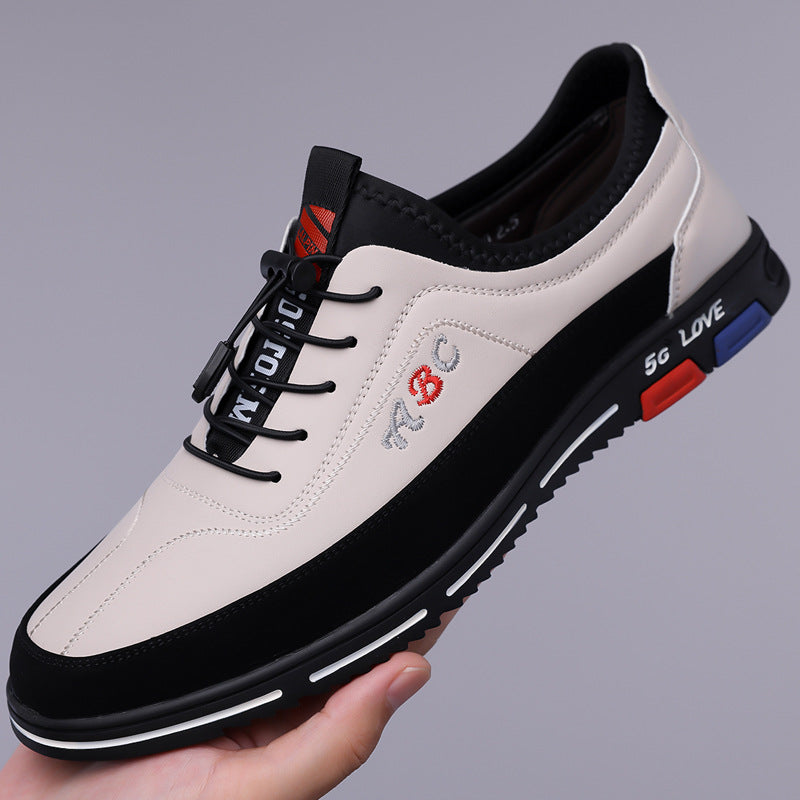 Black Men's Korean Style Leather Business Casual Shoes Breathable