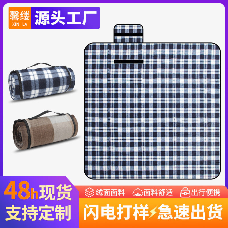 Suede Waterproof Folding Picnic Blanket for Outdoor Camping