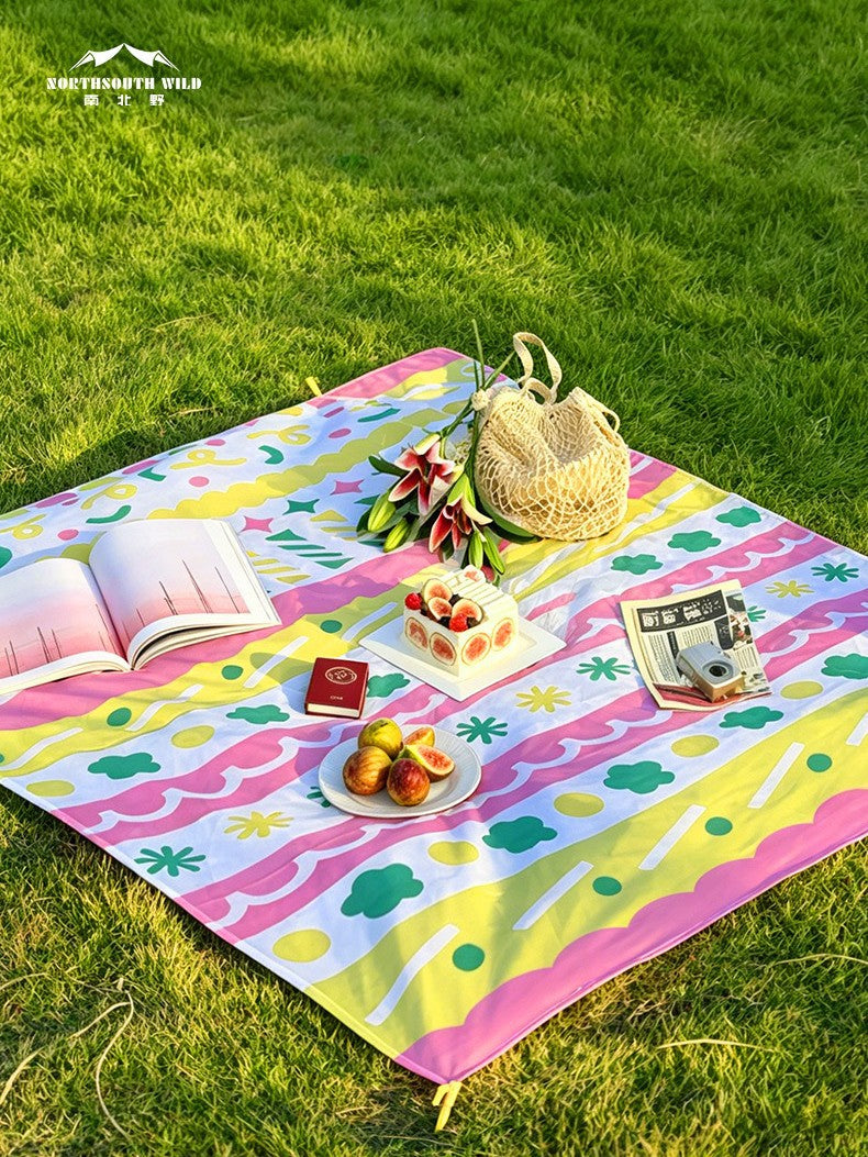 Spring colorful INS Style Waterproof Folding Picnic Mat for Camping and Beach 140*200