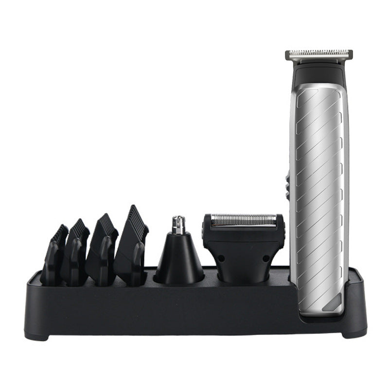 Silver Men's Rechargeable Grooming Kit Hair Clipper and Trimmer Set