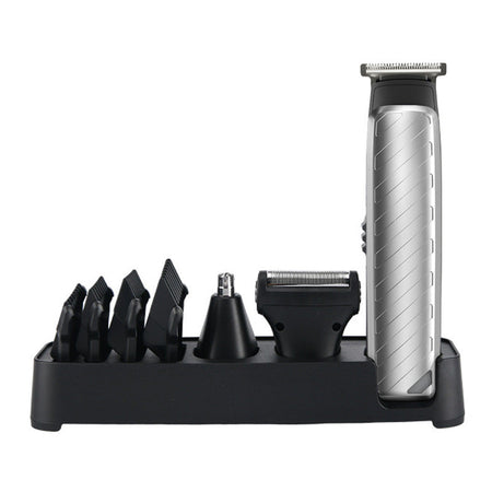 Silver Men's Rechargeable Grooming Kit Hair Clipper and Trimmer Set