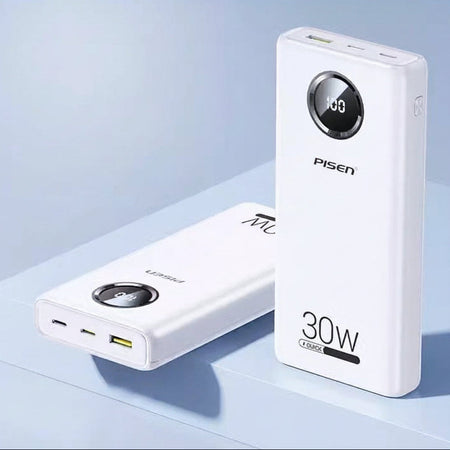 Pisen 20000mAh 30W Fast Charging Power Bank with Digital Display