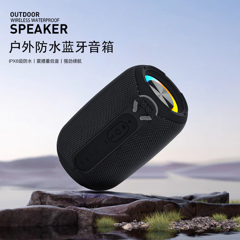 Waterproof Bluetooth Speaker with Subwoofer & Color Lights