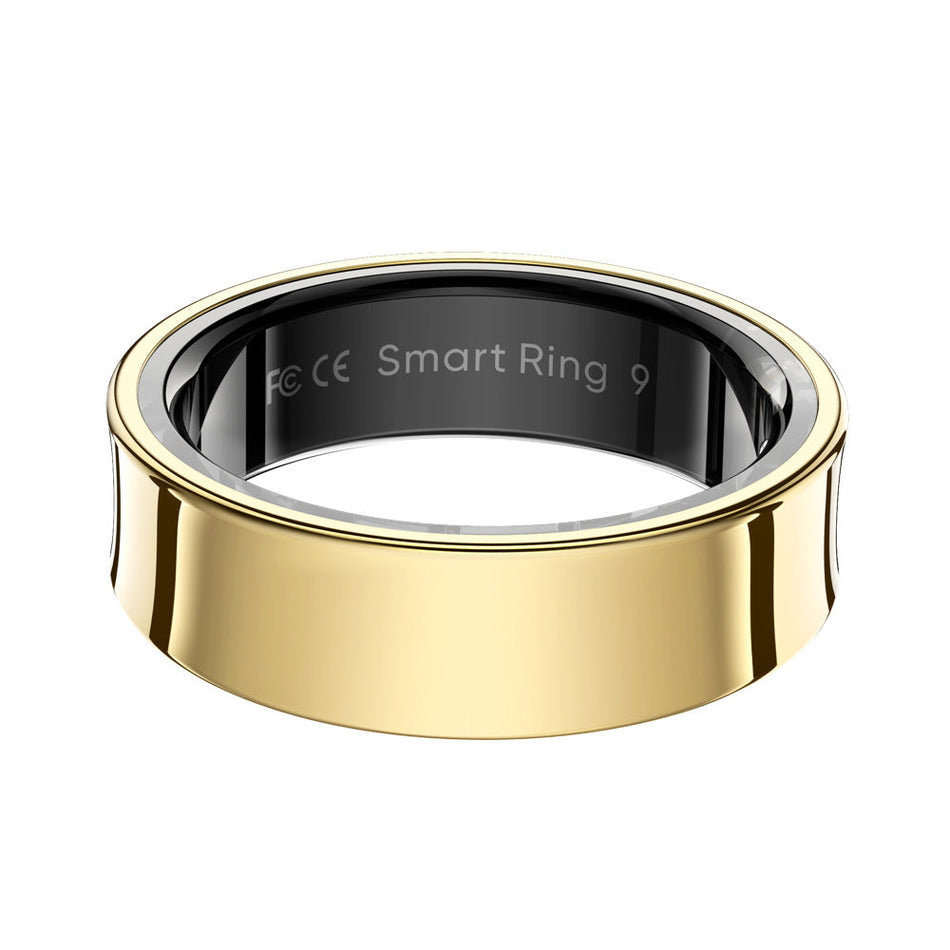 Smart Health Tracking Ring with Charging Case & Sports Modes in Gold