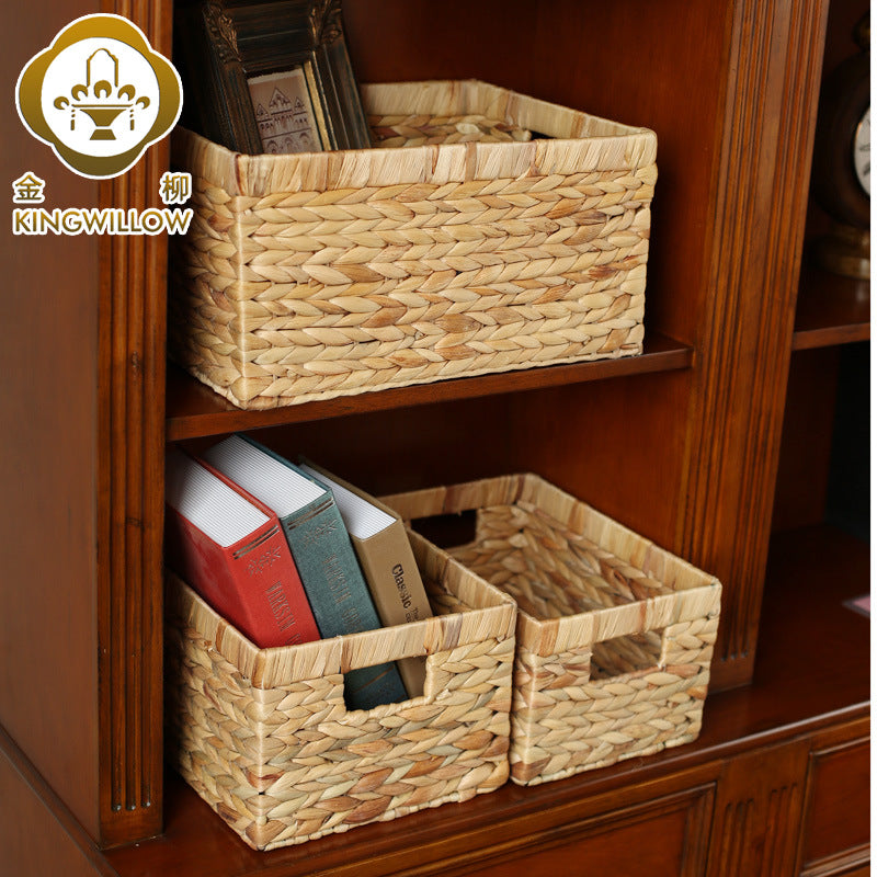 Handwoven Gourd Grass Desktop Storage Basket Organizer Box