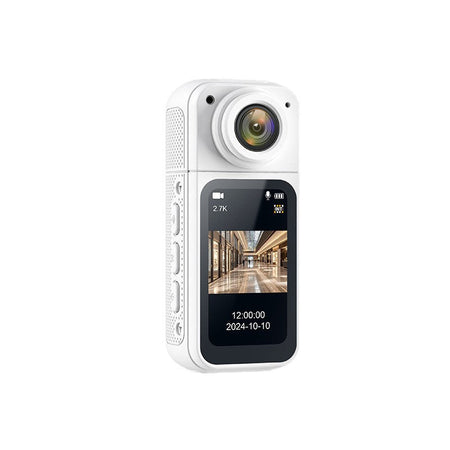 Compact Thumb Action Camera with HD Anti-Shake Recording in White