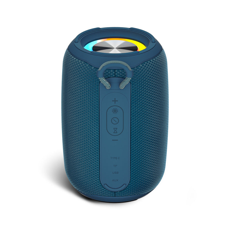 IPX6 Waterproof Bluetooth Speaker with Subwoofer and RGB Atmosphere Light in Black